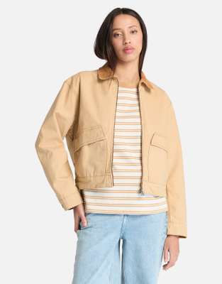 Timberland Strafford washed canvas jacket in light wheat boot-Brown