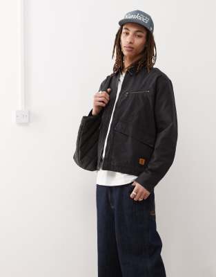 Timberland Timberland Strafford washed canvas zip jacket in black