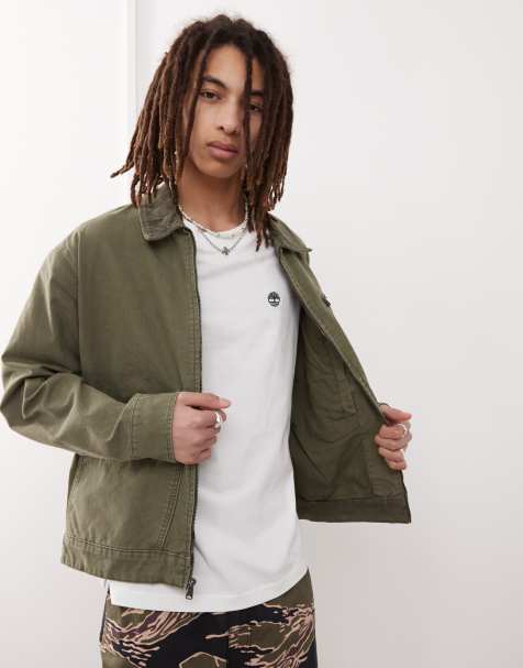 Timberland Strafford washed canvas zip jacket in khaki - view 1