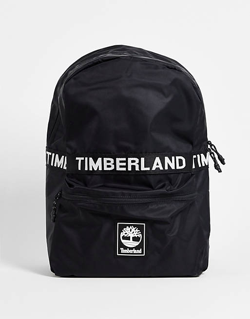 Men Timberland Strip Logo backpack in black 