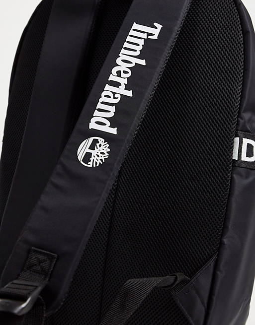 Men Timberland Strip Logo backpack in black 