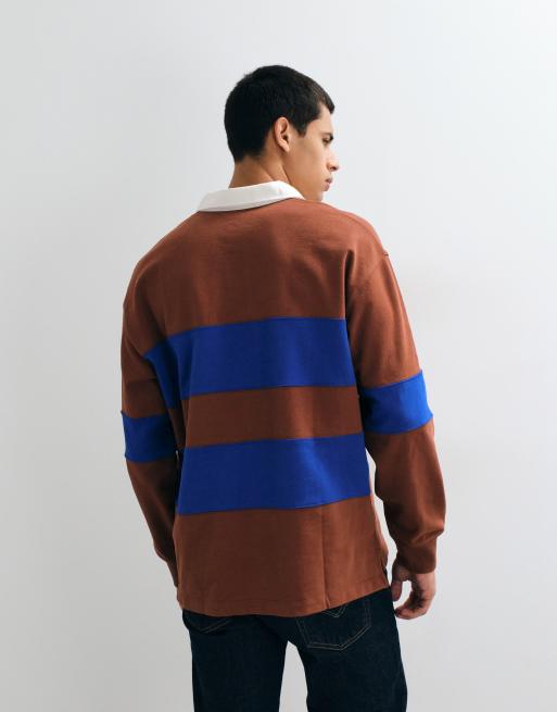 Timberland - Sudadera tipo polo de rugby de manga larga en brownout/surf the web, 3 de 5