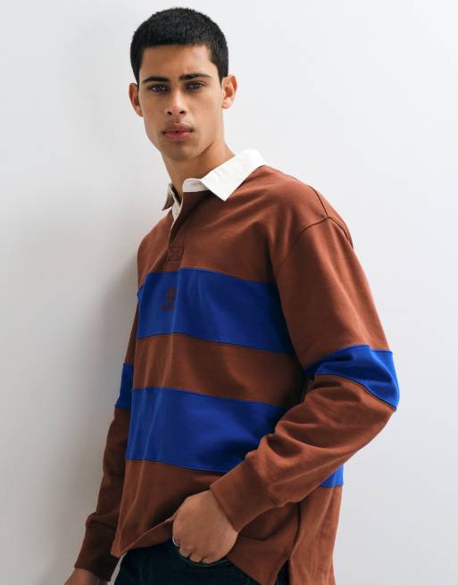 Timberland - Sudadera tipo polo de rugby de manga larga en brownout/surf the web, 5 de 5