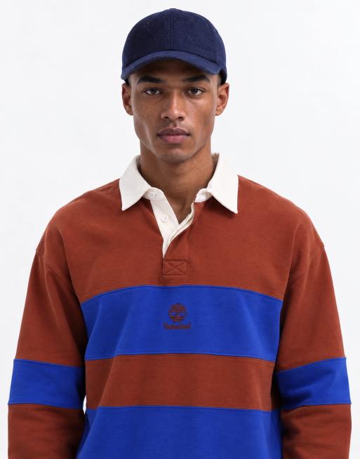 Timberland - Sudadera tipo polo de rugby de manga larga en brownout/surf the web, 6 de 8
