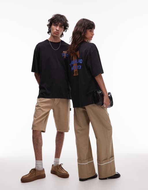 Timberland – Svart t-shirt i oversize med stort T-tryck baktill, 3 av 4