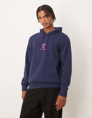 Timberland - Sweat à capuche avec logo superposé - Bleu caban-Bleu marine