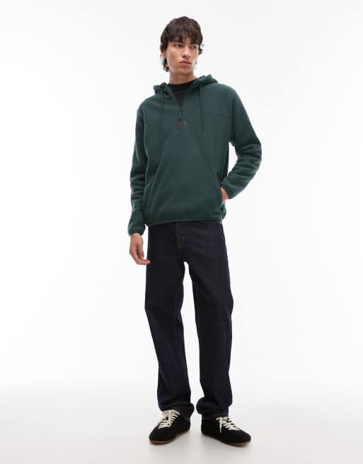 Timberland - Sweat à capuche zippé en polaire à col zippé et poche - Vert foncé, 2 de 5
