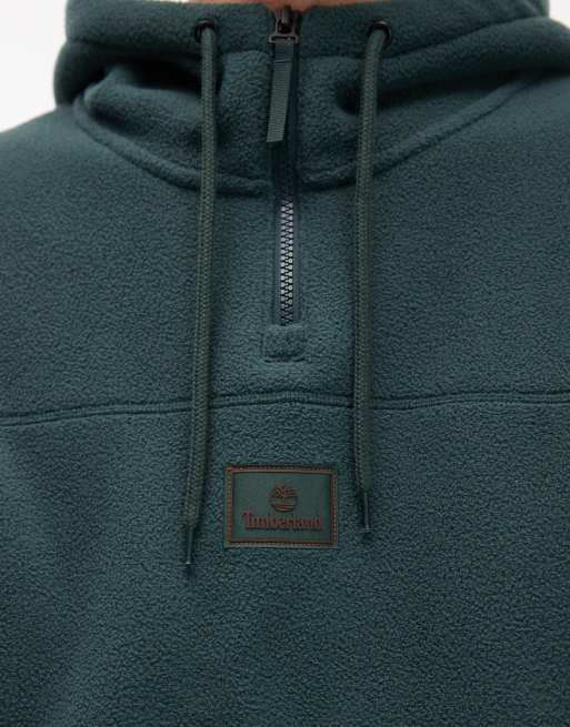 Timberland - Sweat à capuche zippé en polaire à col zippé et poche - Vert foncé, 5 de 5
