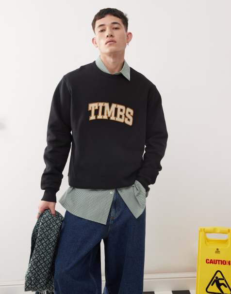 Timberland - Sweat avec inscription logo en bouclé sur la poitrine - Noir - view 1