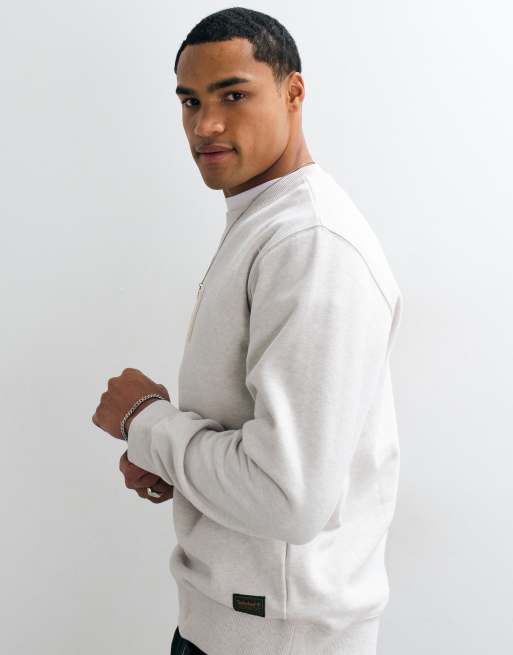 Timberland sweat-shirt ras de cou "patchwork t" appliqué en chiné avoine clair, 5 de 5