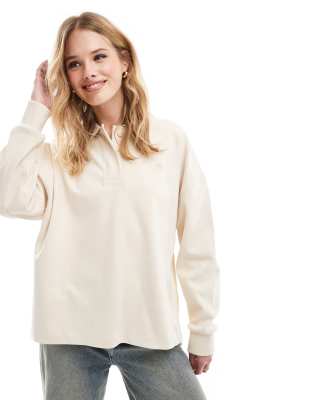 Timberland - Sweatshirt in Beige mit Polokragen-Weiß