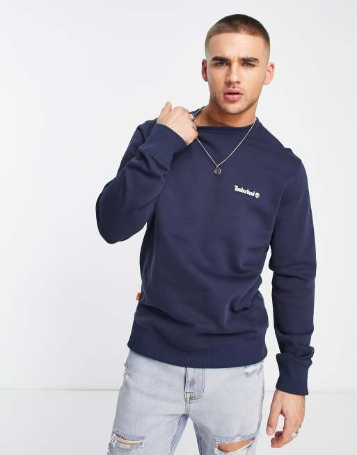 Timberland – Sweatshirt in Marineblau mit kleinem Logo  