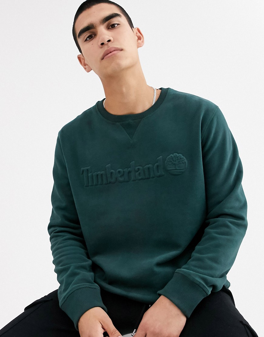 Timberland - Sweatshirt med rund hals og logo-Grå