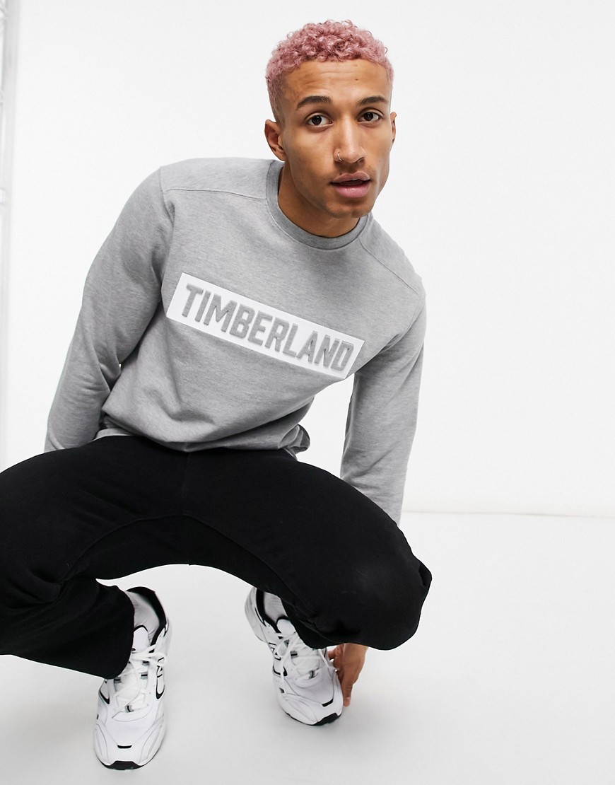 Timberland - Sweatshirt met logo in reliëf-Grijs