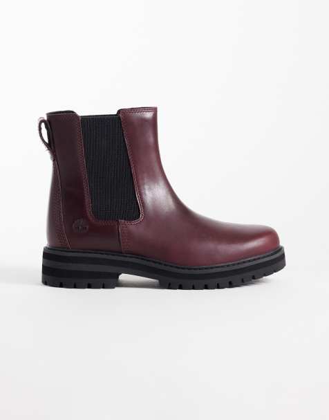 Timberland sztyblety midi w kolorze burgundowym - view 1