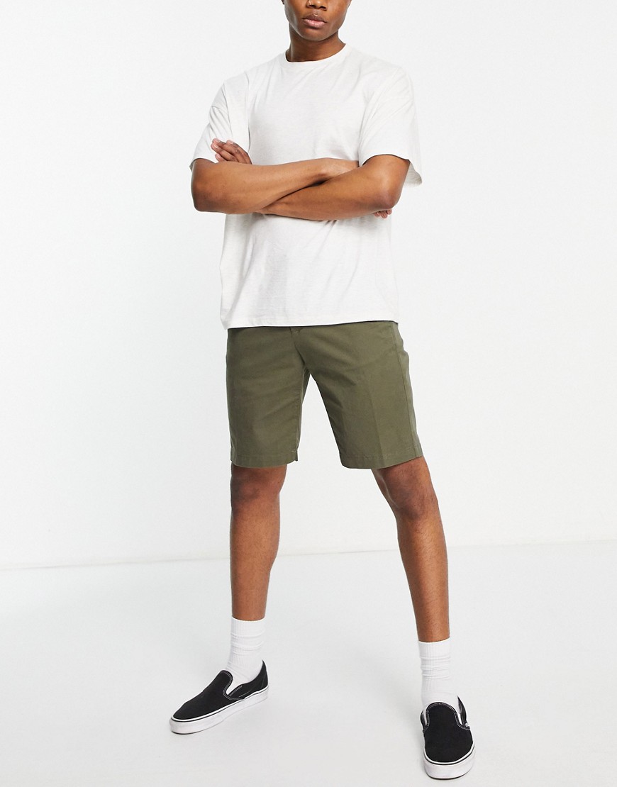 timberland t-l stretch twill chino shorts in green