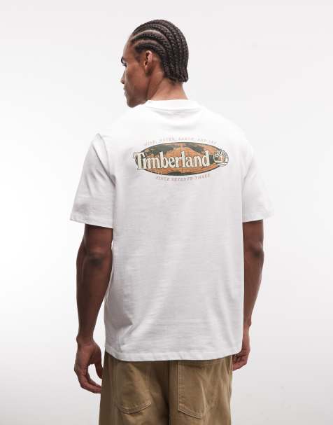 Timberland - T-shirt à manches courtes avec logo ovale - Blanc - view 1