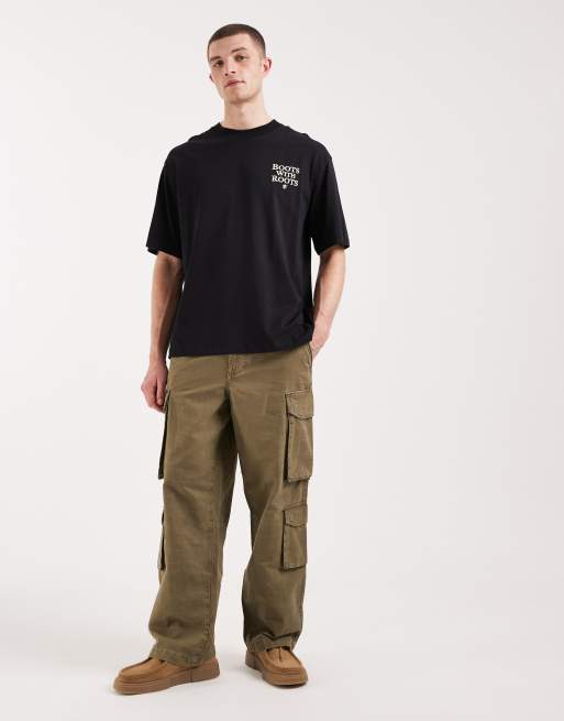 Timberland - T-shirt a maniche corte nera con grafica "timbs on my feet", 3 di 5
