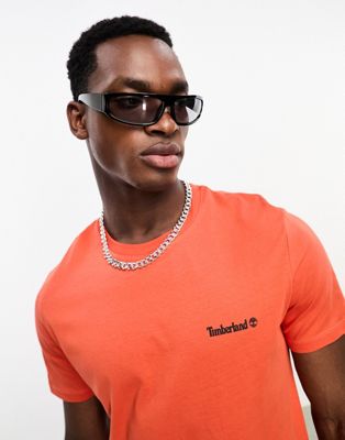 Timberland small logo t-shirt in red - ASOS Price Checker
