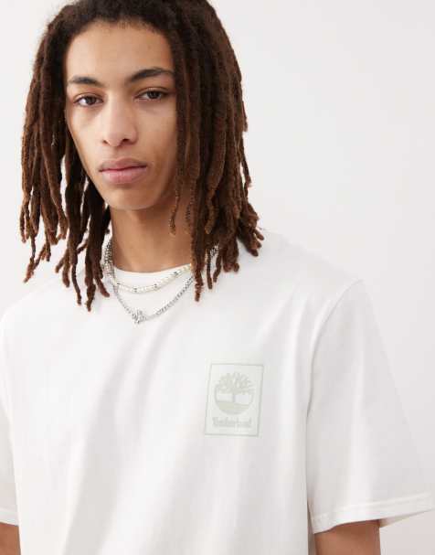 Timberland - T-shirt avec logo encadré sur la poitrine - Blanc - view 1