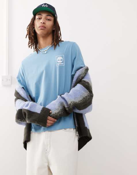 Timberland - T-shirt avec logo encadré sur la poitrine - Bleu clair - view 1