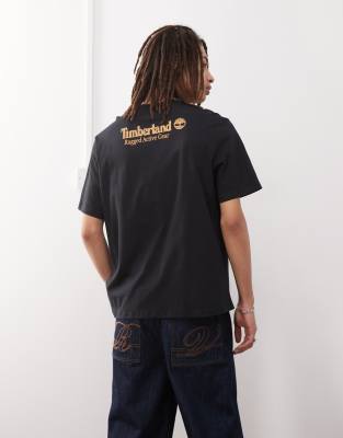 Timberland - T-shirt avec logo imprimé au dos - Noir