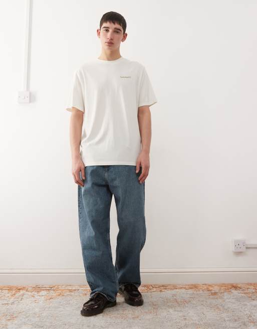 Timberland - T-shirt bianca vintage con stampa di magneti sul retro, 2 di 5