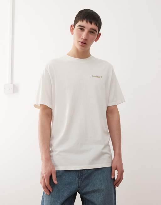 Timberland - T-shirt bianca vintage con stampa di magneti sul retro, 3 di 5