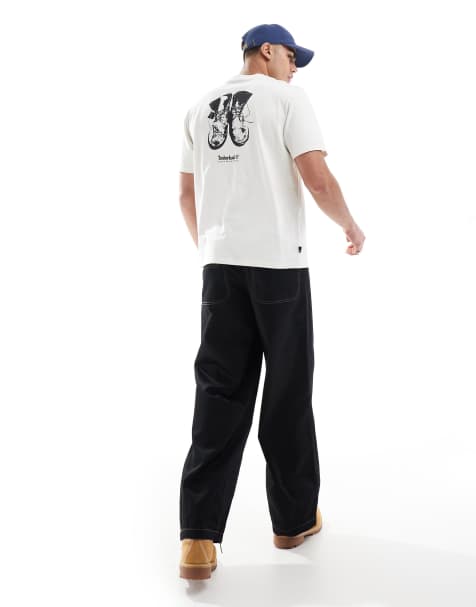Timberland - T-shirt bianco vintage con scritta - view 1