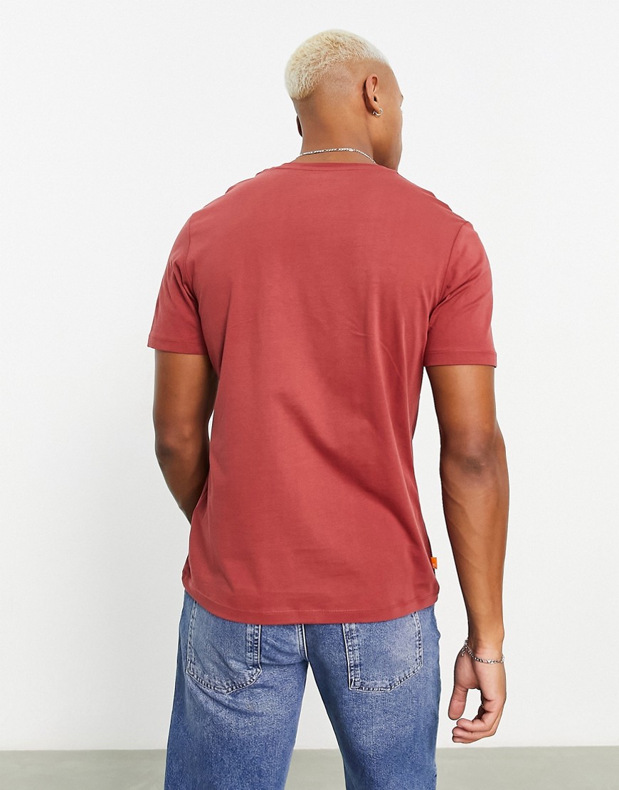T-shirt con logo lineare rossa-Brown - Timberland T-shirt donna  - immagine1