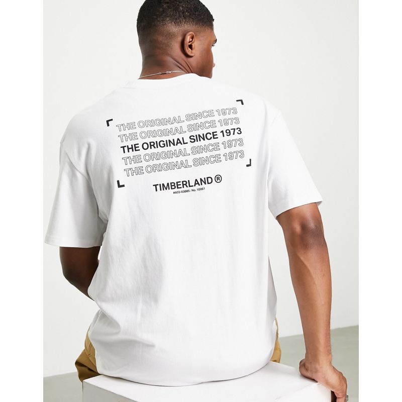 Uomo fBkaM Timberland - T-shirt con stampa sul retro bianca