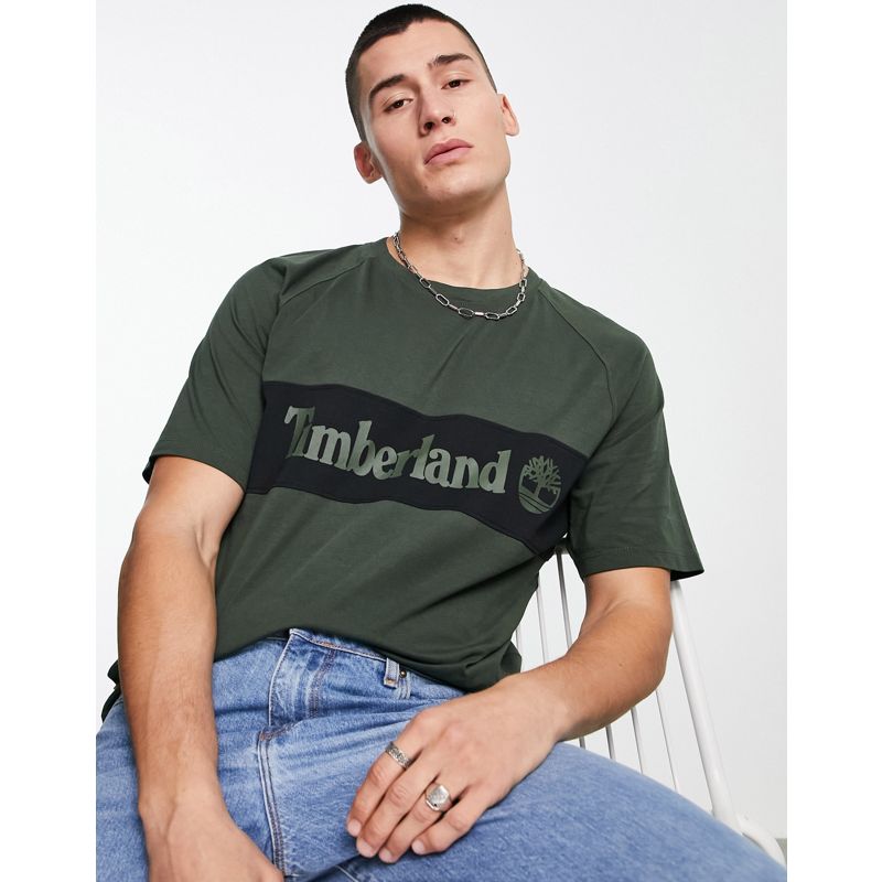 Activewear 20Eme Timberland - T-shirt cut and sew verde scuro