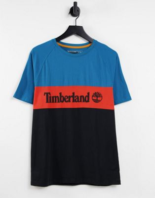Homme Timberland - T-shirt effet coupé-cousu - Bleu moyen