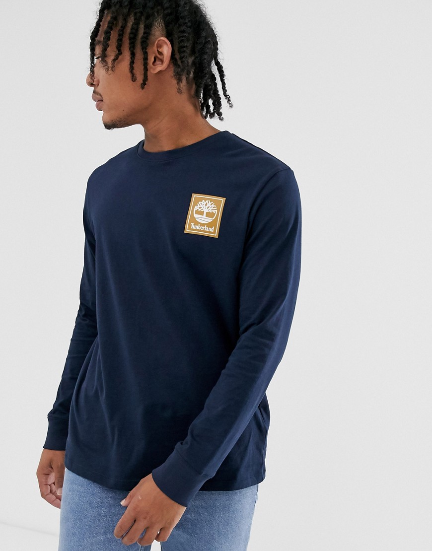 Timberland - T-shirt girocollo con logo-Blu