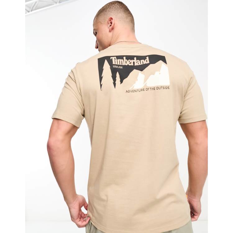 Timberland Longline Hem Print Crew Neck T Shirt Khaki, $38, Asos