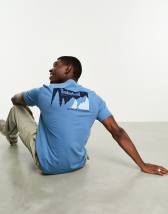 Timberland t-shirt in mountain back print in blue
