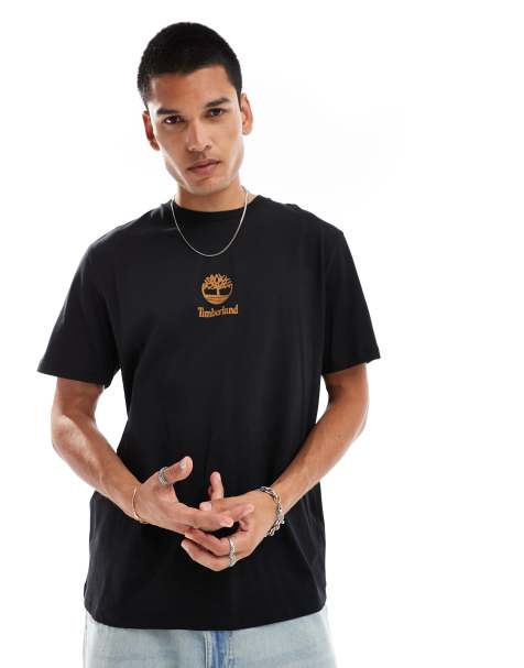 Timberland – T-Shirt in Schwarz mit kleinem mittigem Logo - view 1
