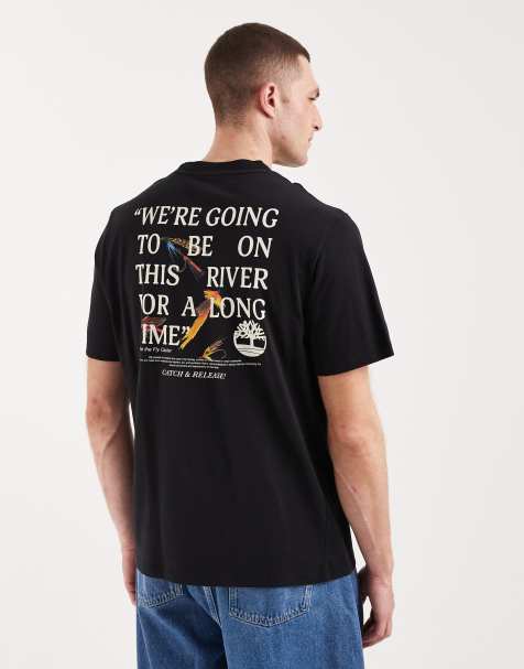 Timberland – T-Shirt in Schwarz mit Slogan - view 1