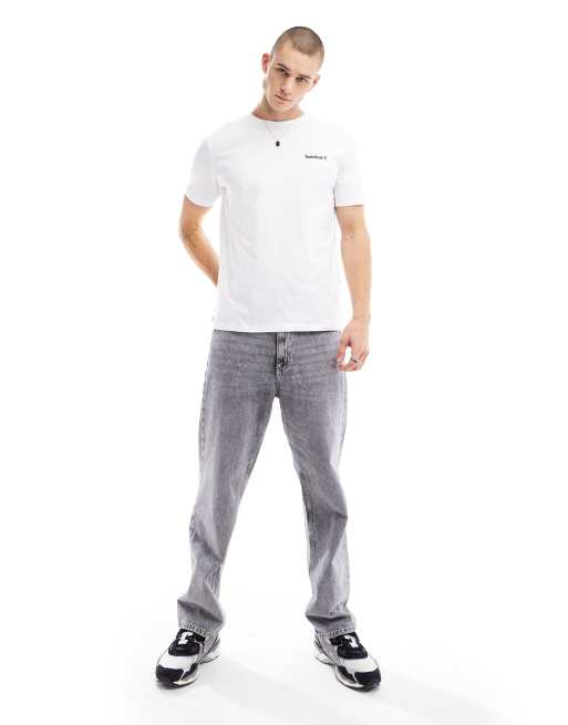 Timberland – T-Shirt in Weiß mit kleinem Logo-Schriftzug, 3 von 4