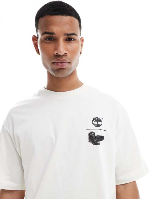 Timberland – T-Shirt in Weiß mit „Take a Hike"-Rückenprint, exklusiv bei ASOS, 4 von 4