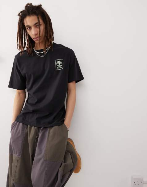 Timberland - T-shirt met logo in zwart - view 1