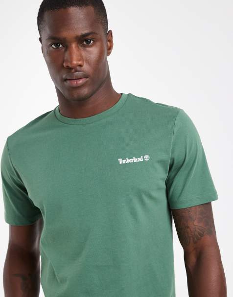 Timberland - T-shirt met logoprint in groen - view 1