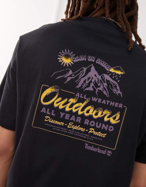 Timberland - T-shirt met print op de achterkant in zwart, 4 van 4