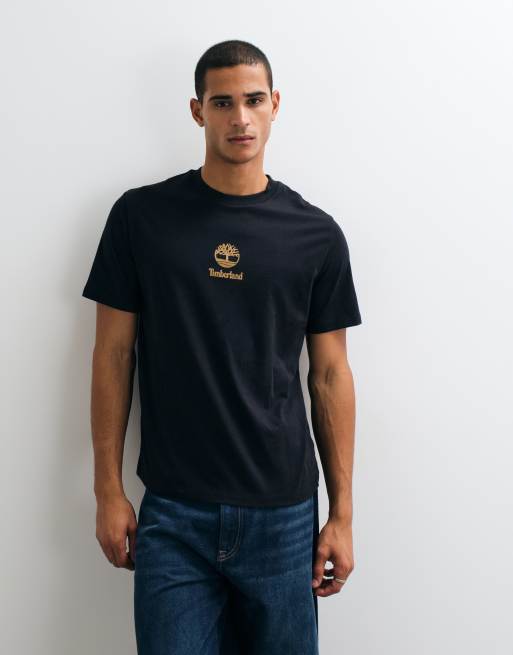 Timberland T-Shirt mit Print und Stack-Logo, kurzärmelig, in Schwarz, 3 von 5