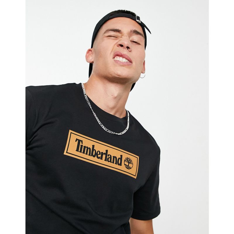 Activewear Uomo Timberland - T-shirt nera con logo lineare
