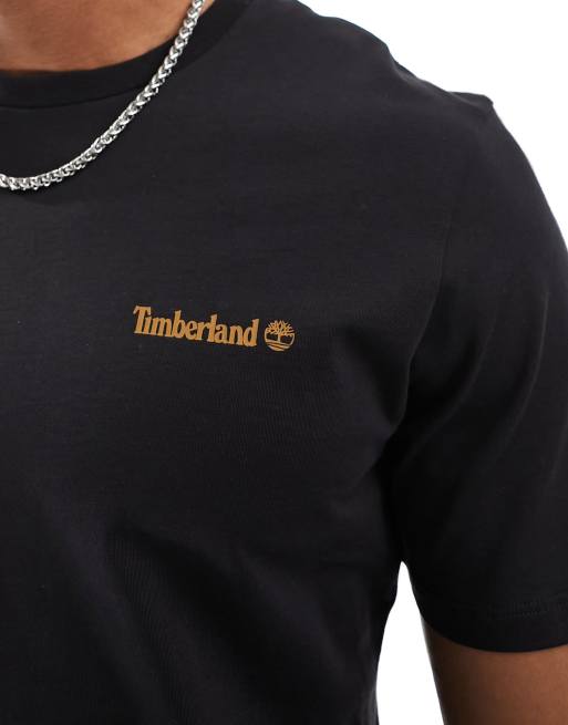 Timberland - T-shirt nera con scritta piccola del logo, 2 di 4