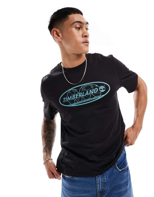 Timberland - T-shirt nera con stampa di scarponcino sul retro, 3 di 4