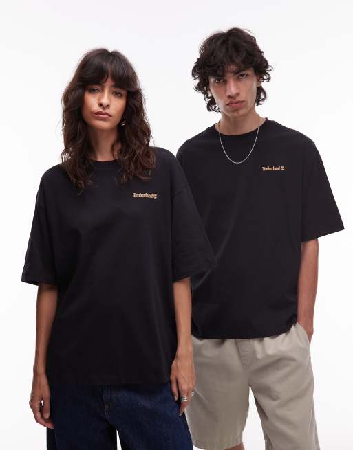 Timberland - T-shirt oversize avec logo ovale imprimé au dos - Noir, 3 de 4