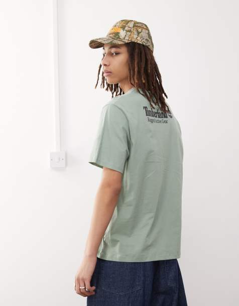 Timberland - T-shirt verde con stampa del logo sul retro - view 1