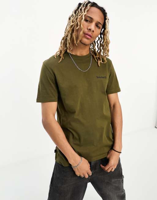 Timberland Verde Cotton Men T-Shirt